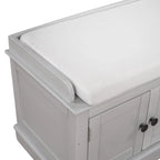 Banc de rangement 4 portes avec coussin, 1 personne, Blanc / Gris / Espresso / Bleu marine