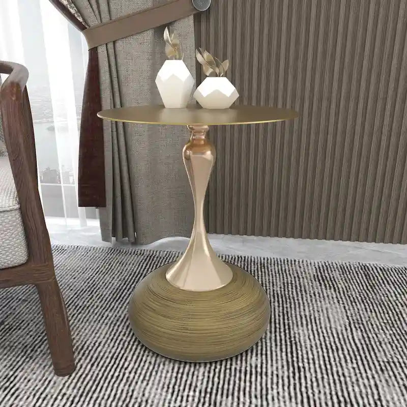 Table de salle à manger ronde hauteur bar – Plateau MDF, Piètement acier brossé, 4 places, Plusieurs coloris