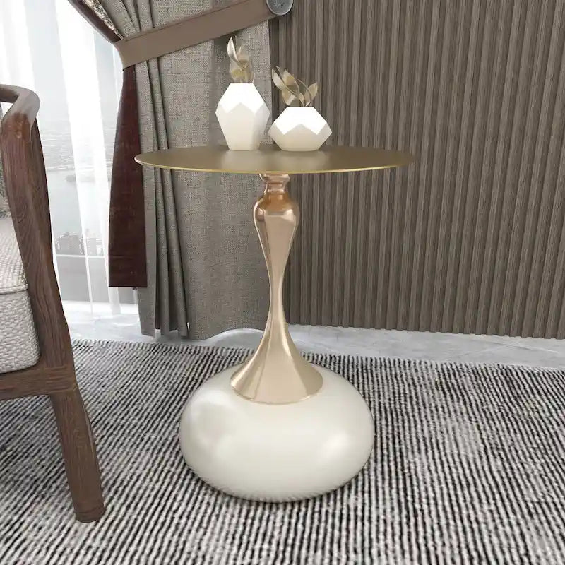 Table de salle à manger ronde hauteur bar – Plateau MDF, Piètement acier brossé, 4 places, Plusieurs coloris