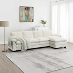 Canapé d'angle en chenille, gingembre/beige/gris/bleu marine foncé, 5 places