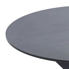 Table à manger ronde en MDF et pieds en métal, plateau en marbre blanc / noir / blanc, 4 places