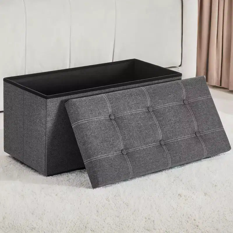 Banc de rangement ottoman de 30 po, Ottoman avec rangement, Repose-pieds, Banc de chambre pliant, Supporte 600 lb