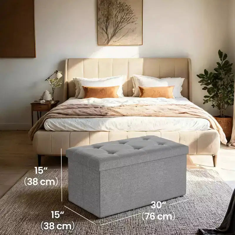 Banc de rangement ottoman de 30 po, Ottoman avec rangement, Repose-pieds, Banc de chambre pliant, Supporte 600 lb