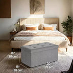 Banc de rangement ottoman de 30 po, Ottoman avec rangement, Repose-pieds, Banc de chambre pliant, Supporte 600 lb