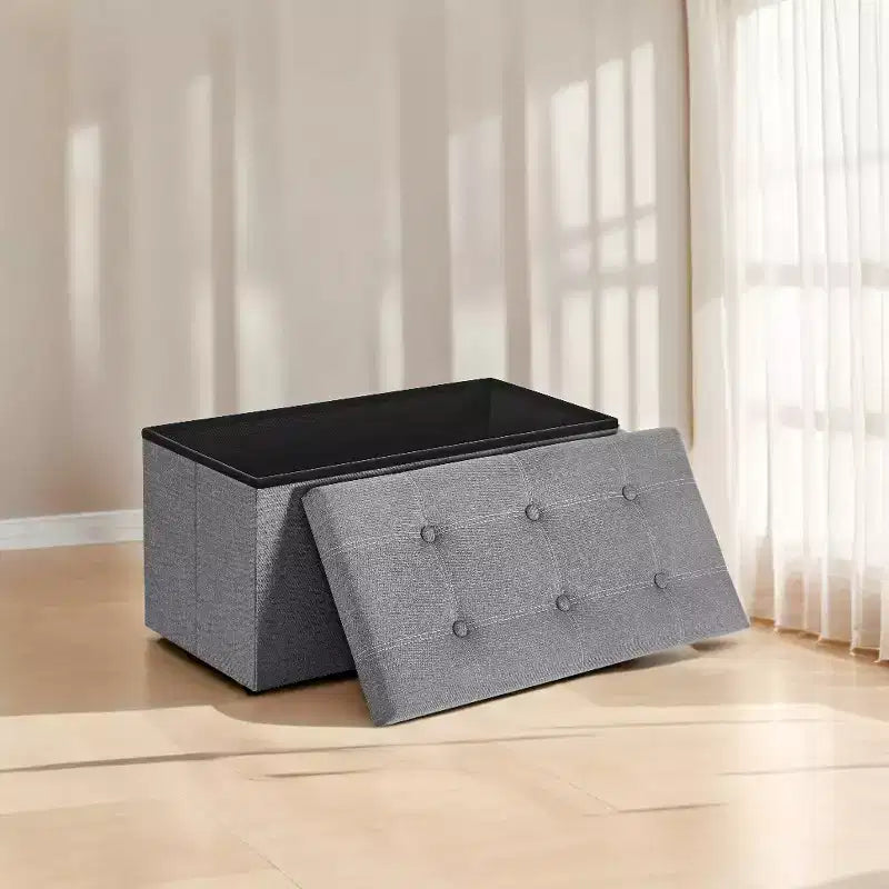 Banc de rangement ottoman de 30 po, Ottoman avec rangement, Repose-pieds, Banc de chambre pliant, Supporte 600 lb