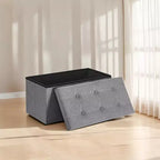 Banc de rangement ottoman de 30 po, Ottoman avec rangement, Repose-pieds, Banc de chambre pliant, Supporte 600 lb