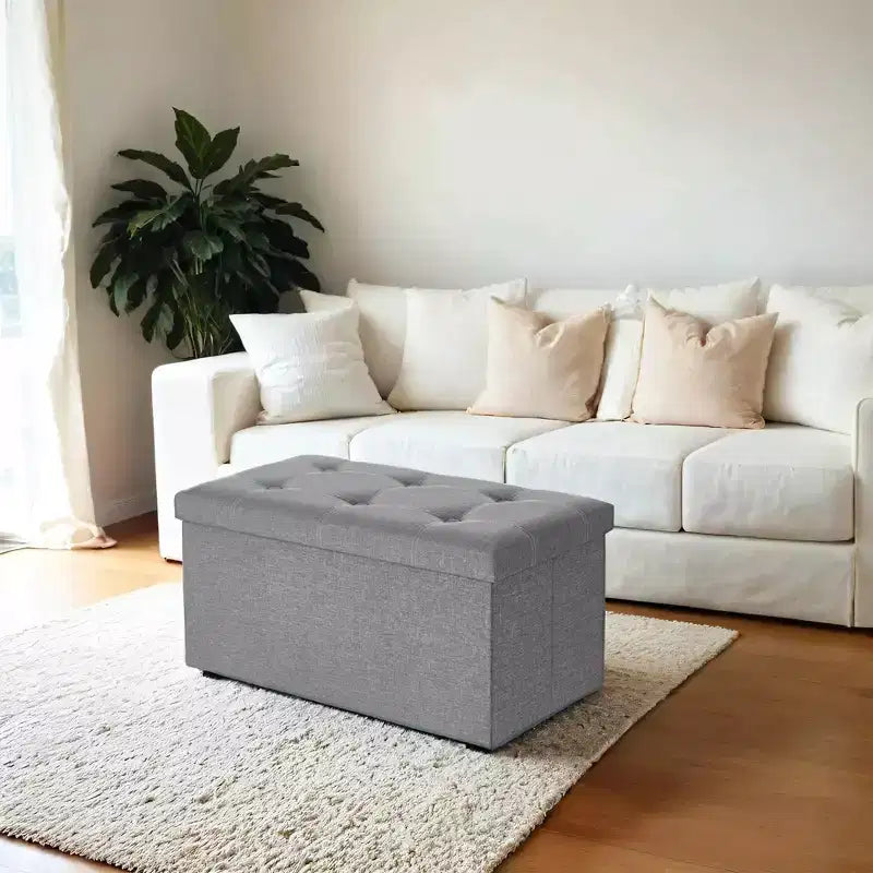 Banc de rangement ottoman de 30 po, Ottoman avec rangement, Repose-pieds, Banc de chambre pliant, Supporte 600 lb
