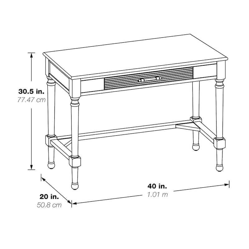 Bureau à écrire traditionnel en chêne brun, simple