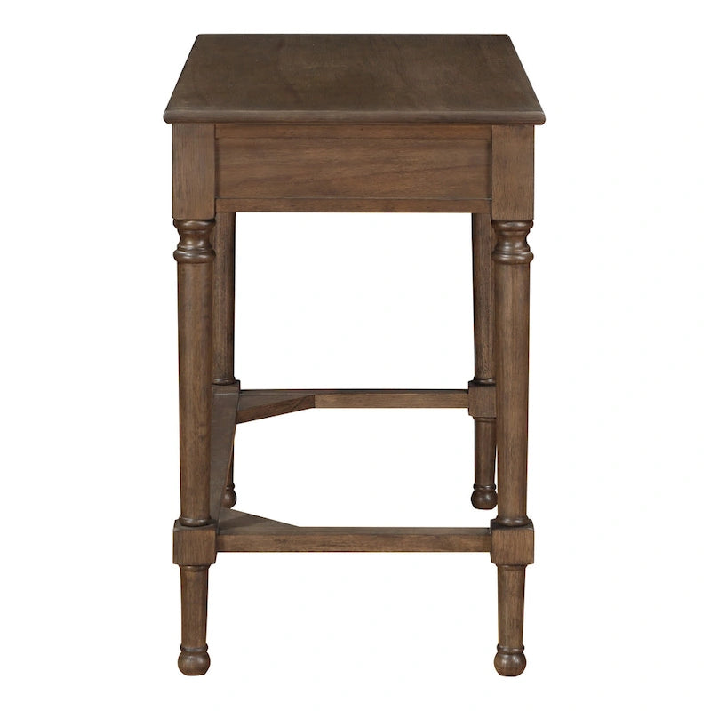Bureau à écrire traditionnel en chêne brun, simple