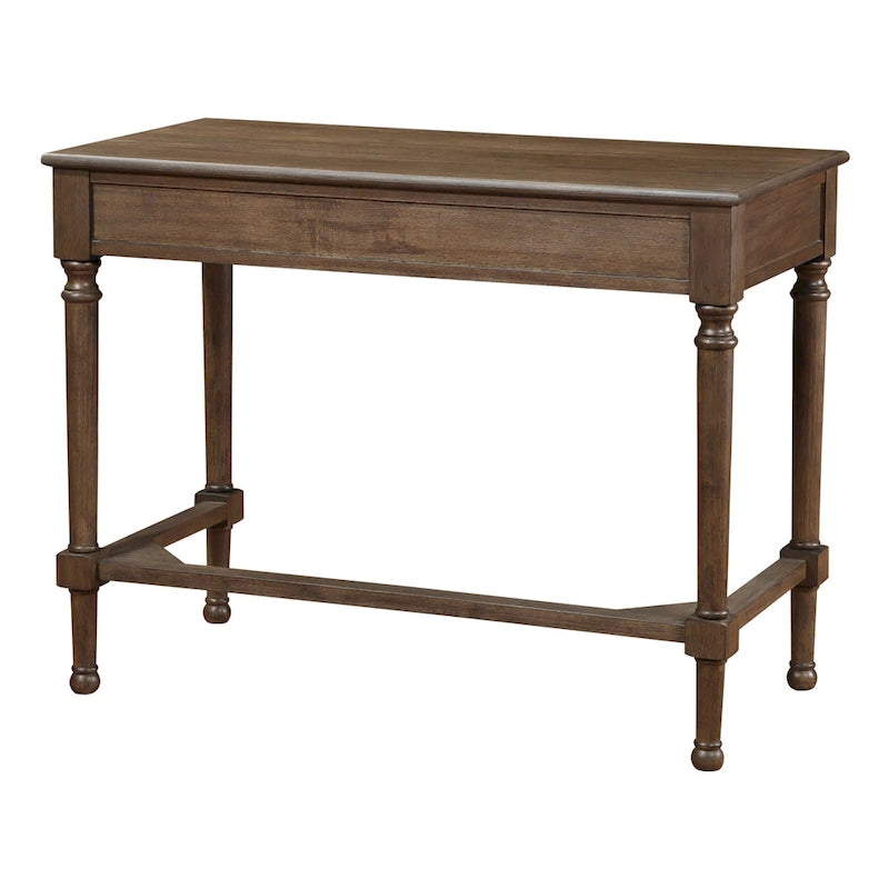 Bureau à écrire traditionnel en chêne brun, simple