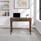 Bureau à écrire traditionnel en chêne brun, simple