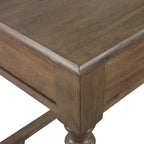 Bureau à écrire traditionnel en chêne brun, simple