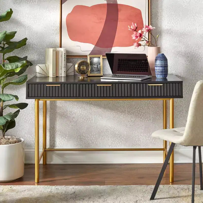 Lifestorey Bureau Russo 3 tiroirs Moderne Chic