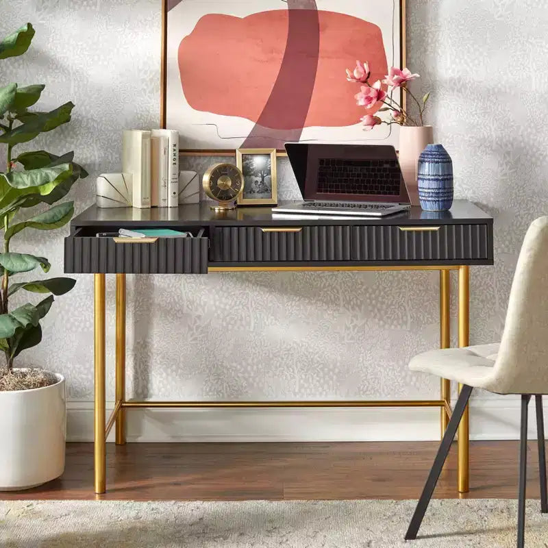 Lifestorey Bureau Russo 3 tiroirs Moderne Chic
