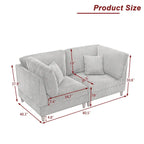 Ensemble de canapé d'angle modulaire en velours côtelé avec coussins – 2 ou 3 pièces