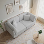 Ensemble de canapé d'angle modulaire en velours côtelé avec coussins – 2 ou 3 pièces
