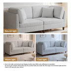Ensemble de canapé d'angle modulaire en velours côtelé avec coussins – 2 ou 3 pièces