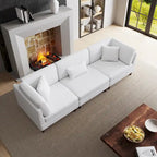 Ensemble de canapé d'angle modulaire en velours côtelé avec coussins – 2 ou 3 pièces