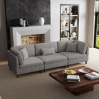 Ensemble de canapé d'angle modulaire en velours côtelé avec coussins – 2 ou 3 pièces