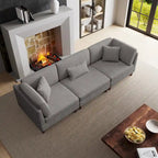 Ensemble de canapé d'angle modulaire en velours côtelé avec coussins – 2 ou 3 pièces