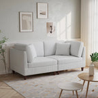 Ensemble de canapé d'angle modulaire en velours côtelé avec coussins – 2 ou 3 pièces