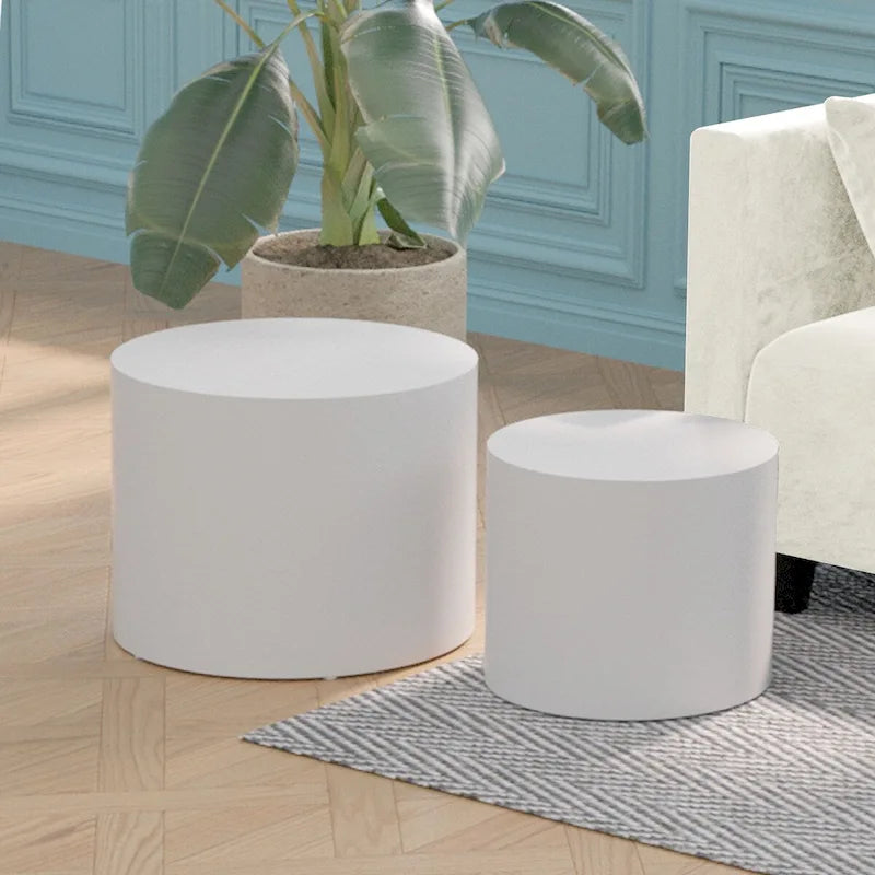 Chêne / Noir mat / Noyer / Blanc / Bleu / Blanc cassé – Lot de 2 tables d'appoint gigognes