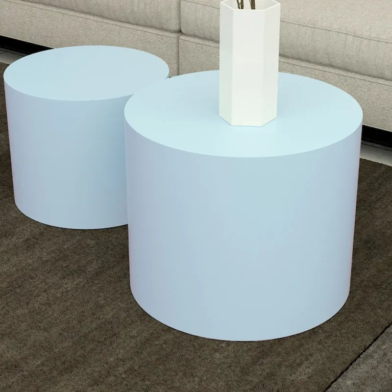 Chêne / Noir mat / Noyer / Blanc / Bleu / Blanc cassé – Lot de 2 tables d'appoint gigognes