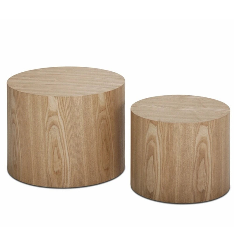 Chêne / Noir mat / Noyer / Blanc / Bleu / Blanc cassé – Lot de 2 tables d'appoint gigognes