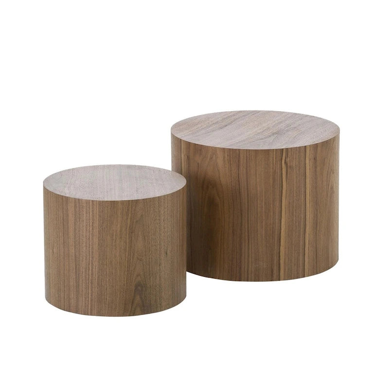 Chêne / Noir mat / Noyer / Blanc / Bleu / Blanc cassé – Lot de 2 tables d'appoint gigognes
