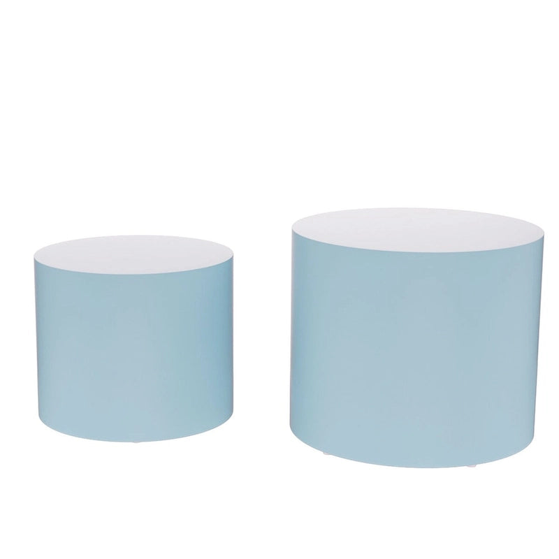 Chêne / Noir mat / Noyer / Blanc / Bleu / Blanc cassé – Lot de 2 tables d'appoint gigognes