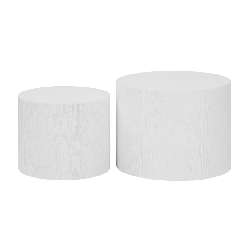 Chêne / Noir mat / Noyer / Blanc / Bleu / Blanc cassé – Lot de 2 tables d'appoint gigognes
