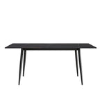 Table à manger rectangulaire en pierre frittée noire/blanche pour 6 personnes