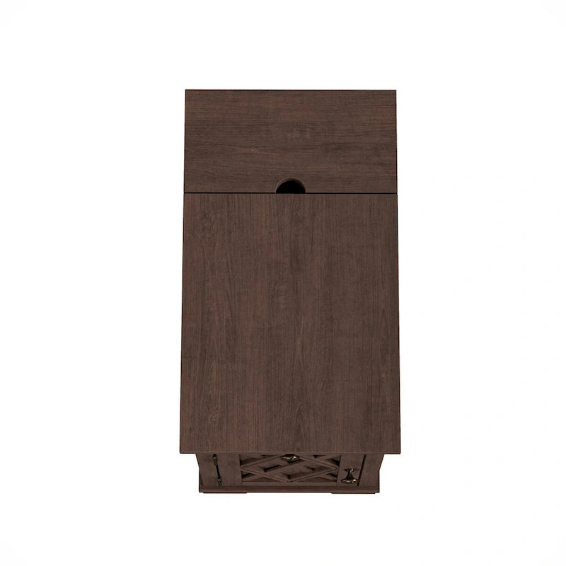 Table d'appoint marron en MDF avec port USB et rangement – 1 personne, 58,4 cm H