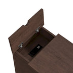 Table d'appoint marron en MDF avec port USB et rangement – 1 personne, 58,4 cm H