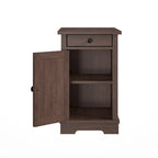 Table d'appoint marron en MDF avec port USB et rangement – 1 personne, 58,4 cm H