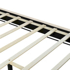 Lit plateforme Queen en velours, tête de lit capitonnée, beige/noir/gris, 2 personnes
