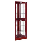 Vitrine d'angle, Merisier/Noyer, 4 portes vitrées