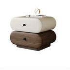 Table de chevet moderne bicolore avec tiroirs de rangement