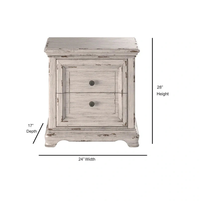 Ensemble de chambre à coucher Palisade 5 pièces blanc antique