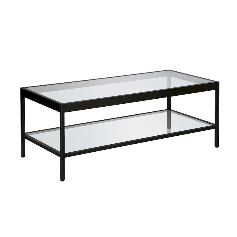 Table basse Alexis en métal et verre