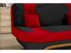Canapé 3 places convertible avec espace de rangement - bicolore anthracite / rouge - en tissu de qualité EWIN